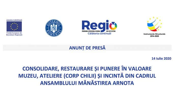 ANUNȚ DE PRESĂ - 14 Iulie 2020 - Mănăstirea Arnota 