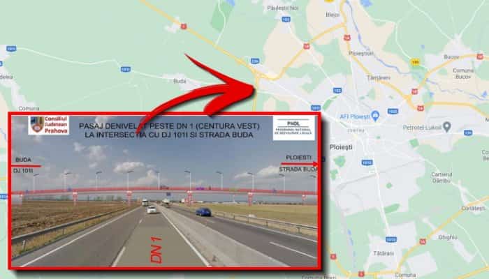 Proiectul pasajului peste DN1 de la ieşirea din Ploieşti spre Buda începe cu o amânare