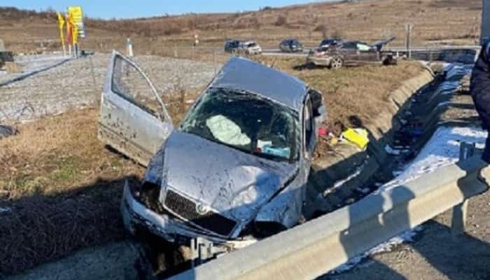 Patru răniți, inclusiv o fetiță de 10 ani, într-un accident provocat de un tânăr care voia să se sinucidă