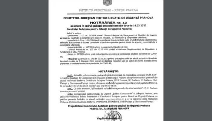 Sindicaliștii din Poliție cer revocarea prefectului de Prahova pentru că i-ar fi pus “ilegal” pe polițiști să facă anchete epidemiologice. SNPPC: "Aberații cu girul șefilor de arme județeni"