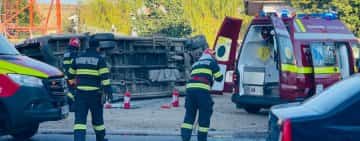 FOTO. Grav accident rutier în județul Galați. 15 persoane au ajuns la spital