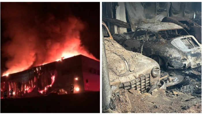 15 mașini de epocă distruse în incendiul devastator din parcul industrial Tetarom