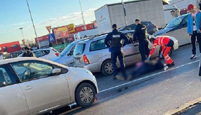 accident pieton west mall