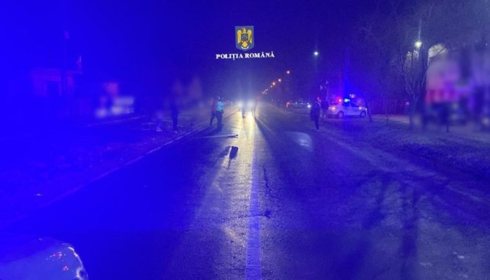 Pieton acroșat de un autoturism pe DN71. Traficul rutier se desfășoară alternativ, pe un singur sens