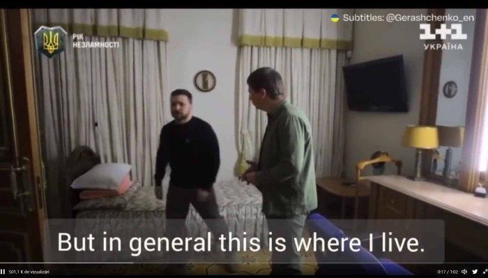 Volodimir Zelenski a prezentat pentru o emisiune de televiziune adăpostul său temporar