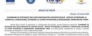ANUNȚ DE PRESĂ | Parohia Buna Vestire în parteneriat cu Arhiepiscopia Bucureştilor