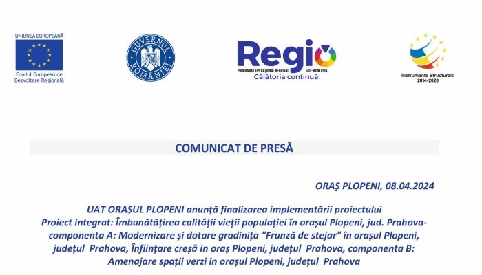 COMUNICAT DE PRESĂ