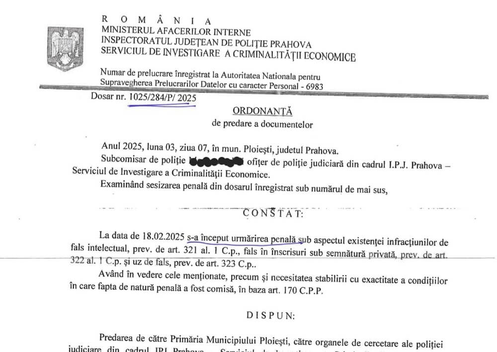 urmărire penală tce ploiești