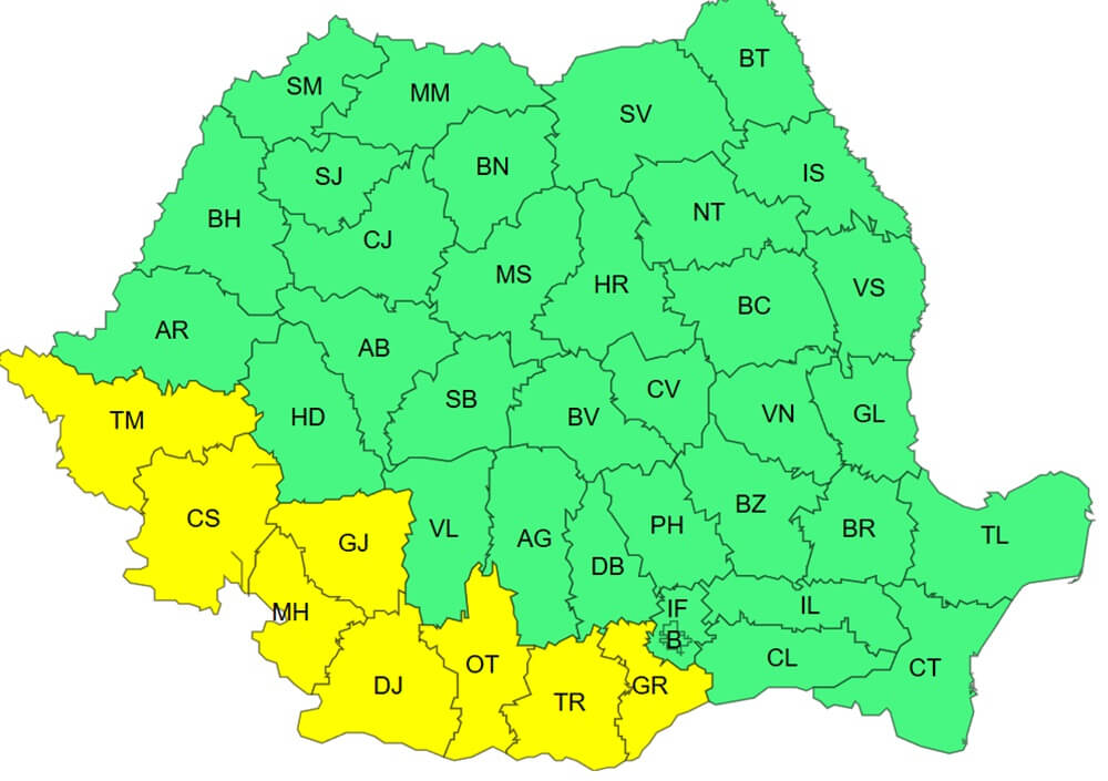 caniculă alerte meteo cod galben
