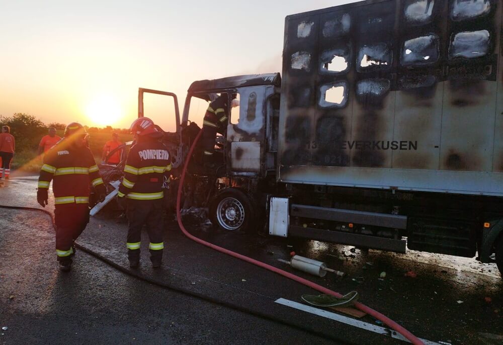 ialomița accident mortal dn1 șofer carbonizat