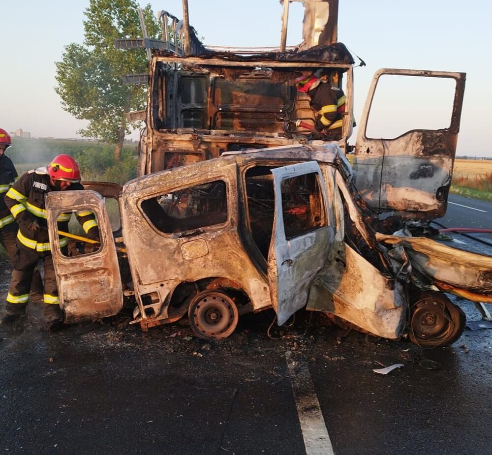 ialomița accident mortal dn1 șofer carbonizat
