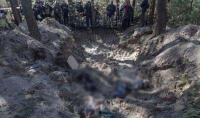 Cinci cadavre, inclusiv ale primăriței și familiei acesteia, au fost găsite la Motîjîn, lângă Kiev