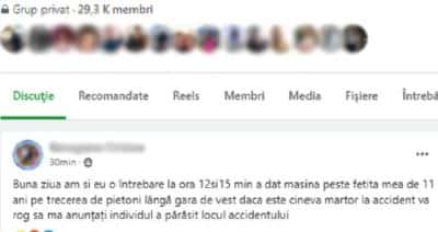 Care este starea fetiței lovite de mașină în zona Gara de Vest. Șoferul a fugit și este căutat de Poliție